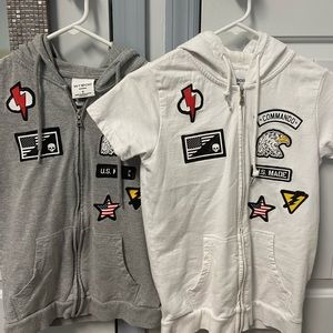 WT02 Grey and White Zip-Ups